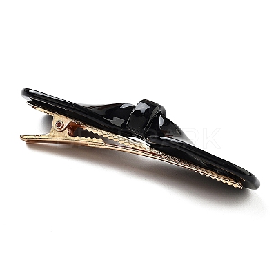 Cellulose Acetate & Iron Alligator Hair Clips AJEW-K047-01G-03-1