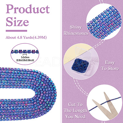 4.8 Yards Iron Rhinestone Cup Chains CH-TA0001-10B-1