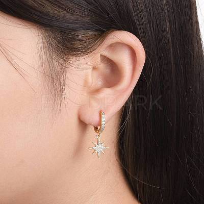 Brass Micro Pave Clear Cubic Zirconia Huggie Hoop Earrings EJEW-JE04380-01-1