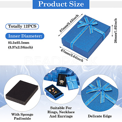 Rectangle Paper Jewelry Set Storage Boxes with Bowknot LS-CON-TAC0014-04E-1