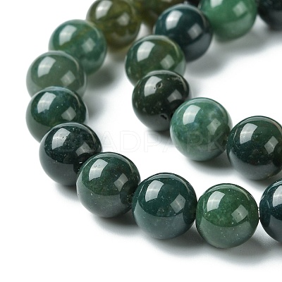 Natural Moss Agate Beads Strands X-GSR10mmC001-1