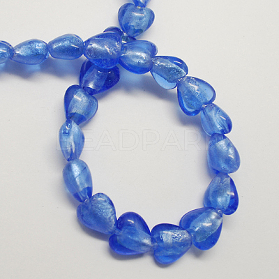 Handmade Silver Foil Glass Beads FOIL-R050-12x8mm-12-1