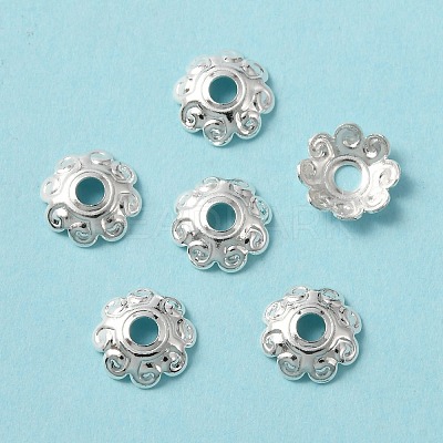 Rack Plating Brass Bead Cap KK-C020-09S-1