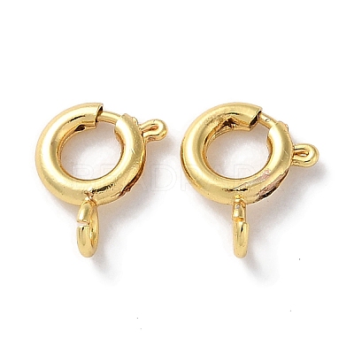 Rack Plating Brass Spring Ring Clasps KK-F090-22G-1