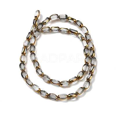 Electroplate Transparent Glass Beads Strands EGLA-Q127-A01-01-1