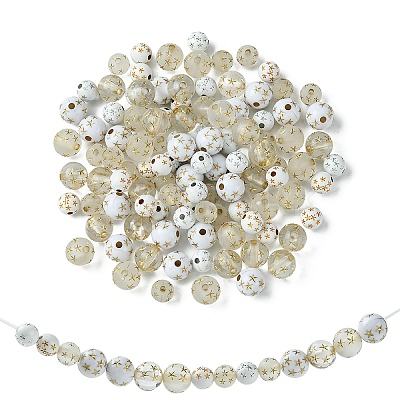 120Pcs 6 Styles Mixed Styles Acrylic Beads MACR-YW0003-03-1