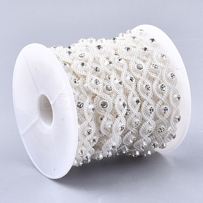ABS Plastic Imitation Pearl Beaded Trim Garland Strand AJEW-S073-27-1