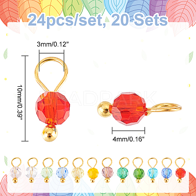 20 Sets Glass Pendants GLAA-PH0002-50-1