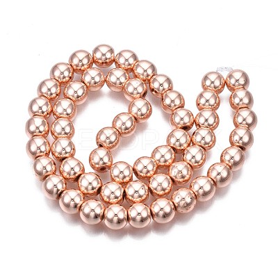 Electroplate Non-magnetic Synthetic Hematite Bead Strands X-G-Q466-8mm-03-1