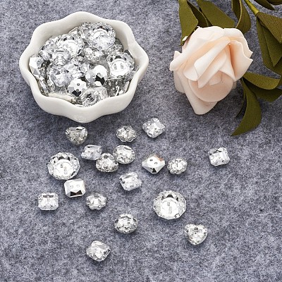Acrylic Rhinestone Buttons BUTT-PJ0001-01-1