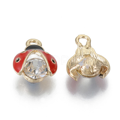 Alloy Rhinestones Enamel Pendants ENAM-T009-53B-RS-1