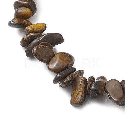 Natural Tiger Eye Anklets AJEW-AN00592-03-1