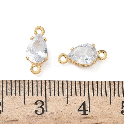 Brass Pave Cubic Zirconia Connector Charms KK-Z136-77G-01-1