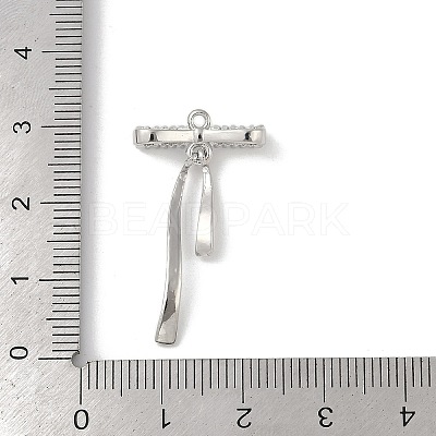 Brass Micro Pave Clear Cubic Zirconia Pendants KK-Z065-02P-1