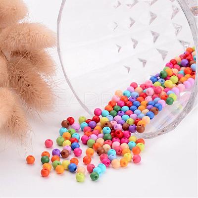 Solid Chunky Acrylic Ball Beads X-SACR-R812-4mm-M-1