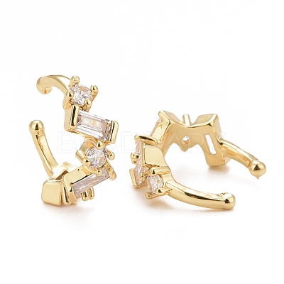 Clear Cubic Zirconia Cuff Earrings EJEW-G288-07G-1