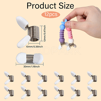 12Pcs Stainless Steel Mini Spring Bead Clamps for Beading Jewelry Making TOOL-BC0002-50-1