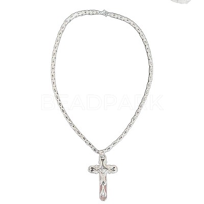 Gothic Style Cross 304 Stainless Steel Pendant Necklaces & Link Bracelets Sets FS-WG287BB-03-1