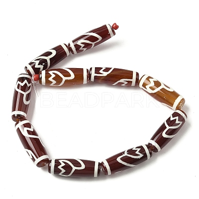 Rice Shape Tibetan Style dZi Beads Strands G-A269-A13-01-1