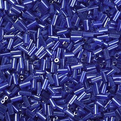 Transparent Colours Luster Glass Bugle Beads SEED-N005-001-A02-1