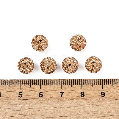Round Polymer Clay Czech Glass Rhinestone Beads RB-D289-8mm-362-1