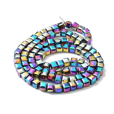 Electroplate Glass Beads Strands EGLA-D018-6x6mm-74-1