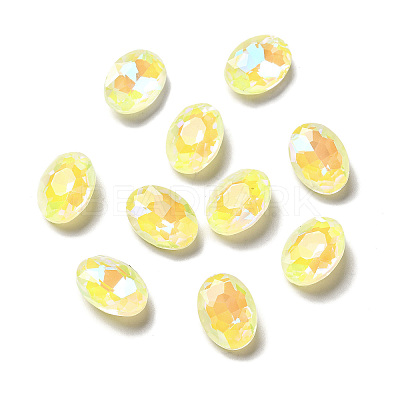 Mocha Fluorescent Style Glass Rhinestone Cabochons X-GGLA-M005-01A-226MK-1