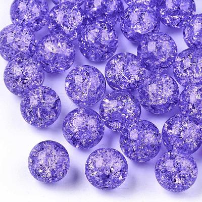 Transparent Crackle Acrylic Round Beads Strands CCG-R002-12mm-06-1