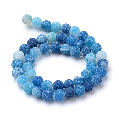 Natural & Dyed Crackle Agate Bead Strands G-T056-6mm-07-1