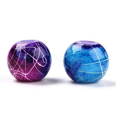 Drawbench Glass Round Beads GLAD-WH0001-01-16-1