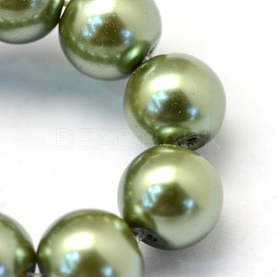 Baking Paint Pearlized Glass Pearl Round Bead Strands HY-Q003-4mm-49-1