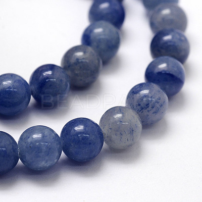 Dyed & Heated Natural Blue Aventurine Beads Strands X-G-F380-10mm-1