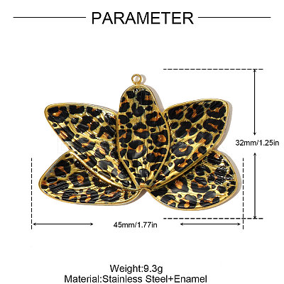 304 Stainless Steel Enamel Pendants STAS-OY005-17G-1