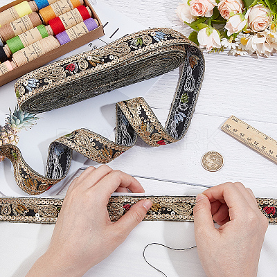 Polyester Embroidery Ribbon OCOR-WH0101-160B-1