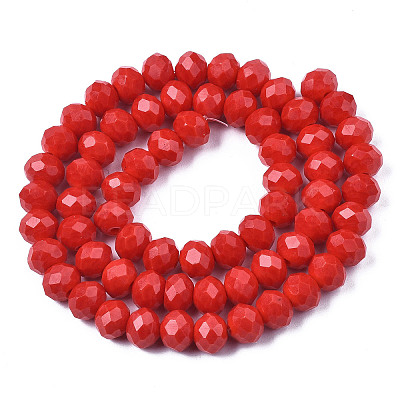 Opaque Solid Color Imitation Jade Glass Beads Strands EGLA-A044-P8mm-D22-1