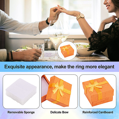 Square Paper Jewelry Ring Gift Boxes with Bowknot CON-TAC0010-80A-1