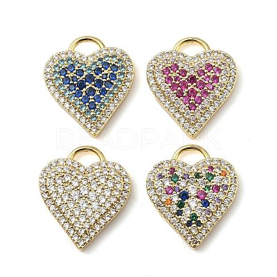 Brass Micro Pave Cubic Zirconia Pendants KK-I276-29G-1