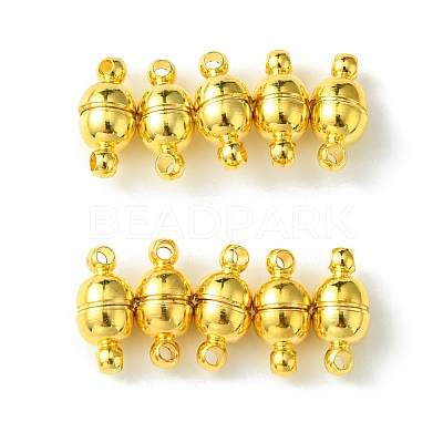 10Pcs Round Brass Magnetic Clasps with Loops KK-FS0001-34G-1