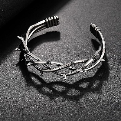 Gothic Alloy Thorns Open Cuff Bangles WG82058-01-1