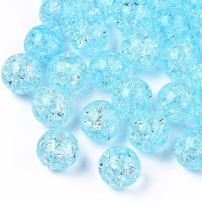 Transparent Crackle Acrylic Round Beads Strands CCG-R002-12mm-04-1