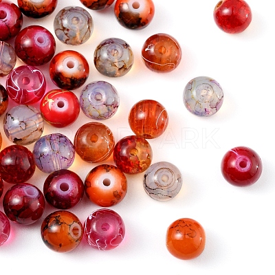 10 Style Spray Painted & Drawbench Transparent & Baking Paint Glass Beads GLAA-YW0001-26D-1