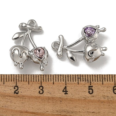 Rack Plating Alloy Rhinestone Pendants PALLOY-F312-19P-1