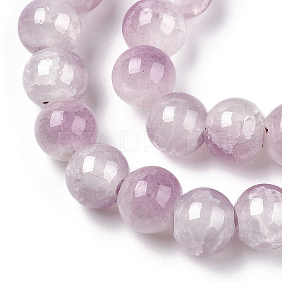 Crackle Baking Paint Imitation Jade Glass Beads Strands LS-DGLA-T003-6mm-04-1