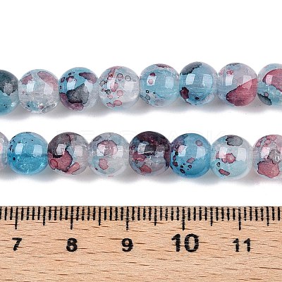 Baking Paint Crackle Glass Bead Strands DGLA-R053-03I-1-1