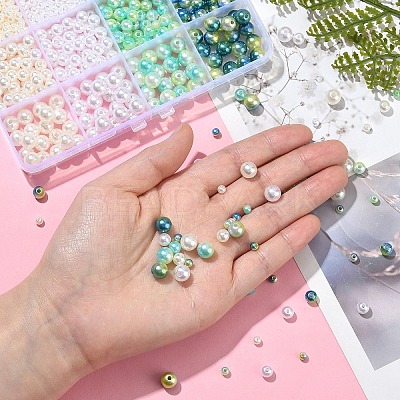1140Pcs 12 Styles ABS Plastic Imitation Pearl Beads KY-YW0001-96A-1