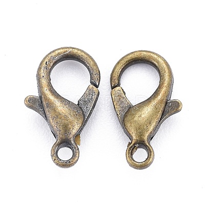 Antique Bronze Tone Zinc Alloy Lobster Claw Clasps X-E103-NFAB-1