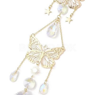 Iron Butterfly Hanging Ornaments HJEW-TA00171-1