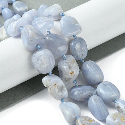 Natural Blue Lace Agate Beads Strands G-G117-B07-02-1