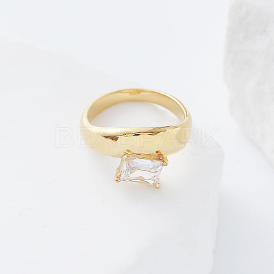 304 Stainless Steel Glass Finger Rings MD8256-3-1