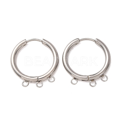 304 Stainless Steel Huggie Hoop Earring Findings STAS-D183-03C-P-1